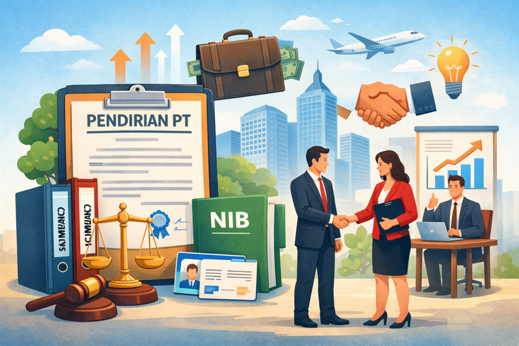Ilustrasi legalitas usaha dan pendirian PT untuk bisnis yang berkembang
