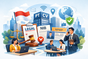 Ilustrasi virtual office dan legalitas usaha sebagai solusi bisnis modern