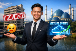 Ilustrasi virtual office untuk legalitas usaha di Tangerang Raya untuk bisnis modern